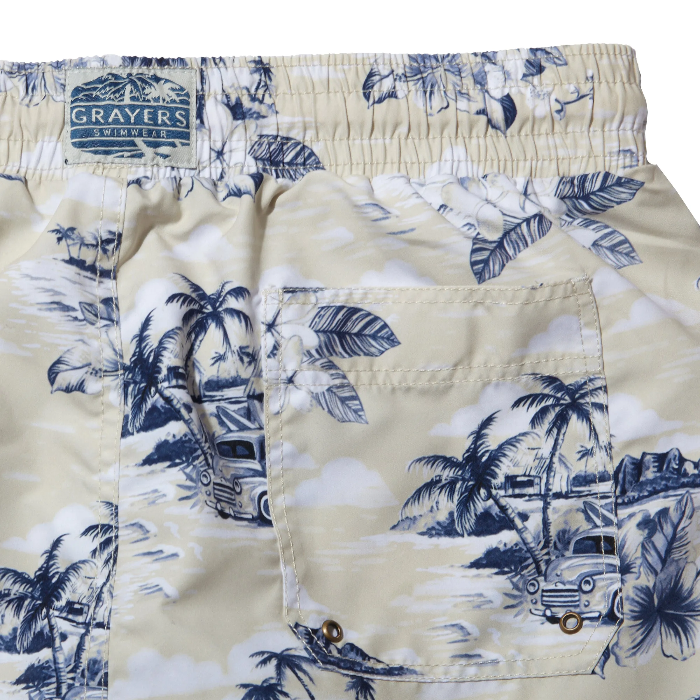 Eco Recycled Poly Swim Trunk 6" - South Pacific