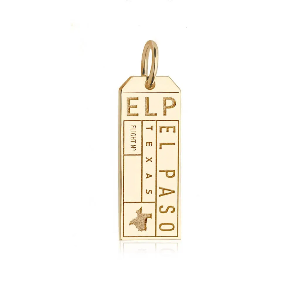 El Paso Texas USA ELP Luggage Tag Charm Gold