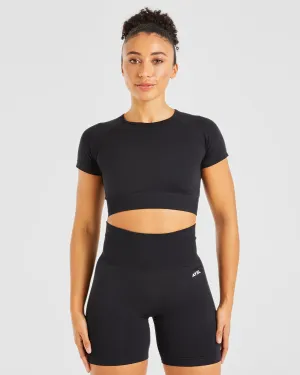 Empower Seamless Crop Top - Black