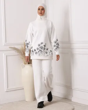 Ensemble Sweat-shirt et Pantalon Ecru