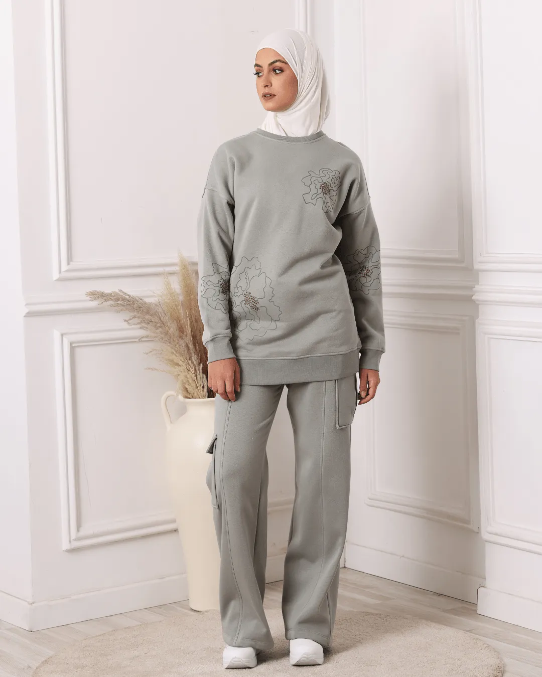 Ensemble Sweat-shirt et Pantalon Vert Amande