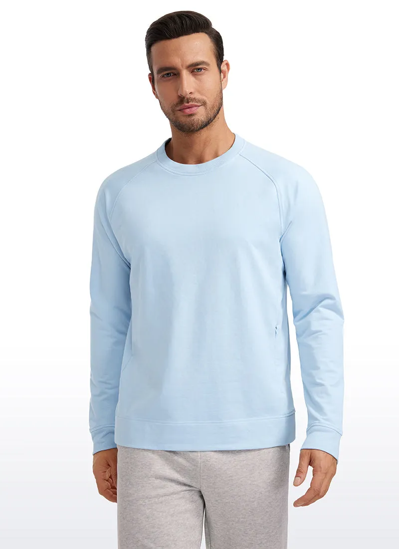 French Terry Pullover Sweatshirts with Zip Pockets