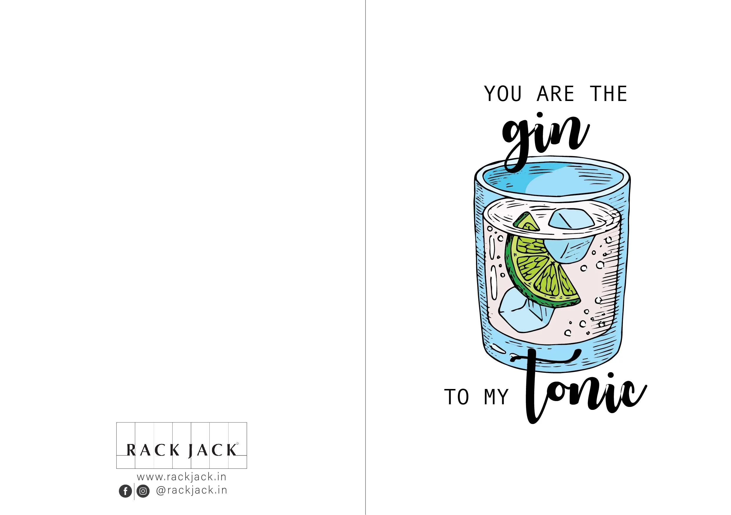 Funny Greeting Card - Gin To My Tonic