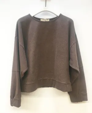 Gail Organic Cotton Sweatshirt In Brown Marl