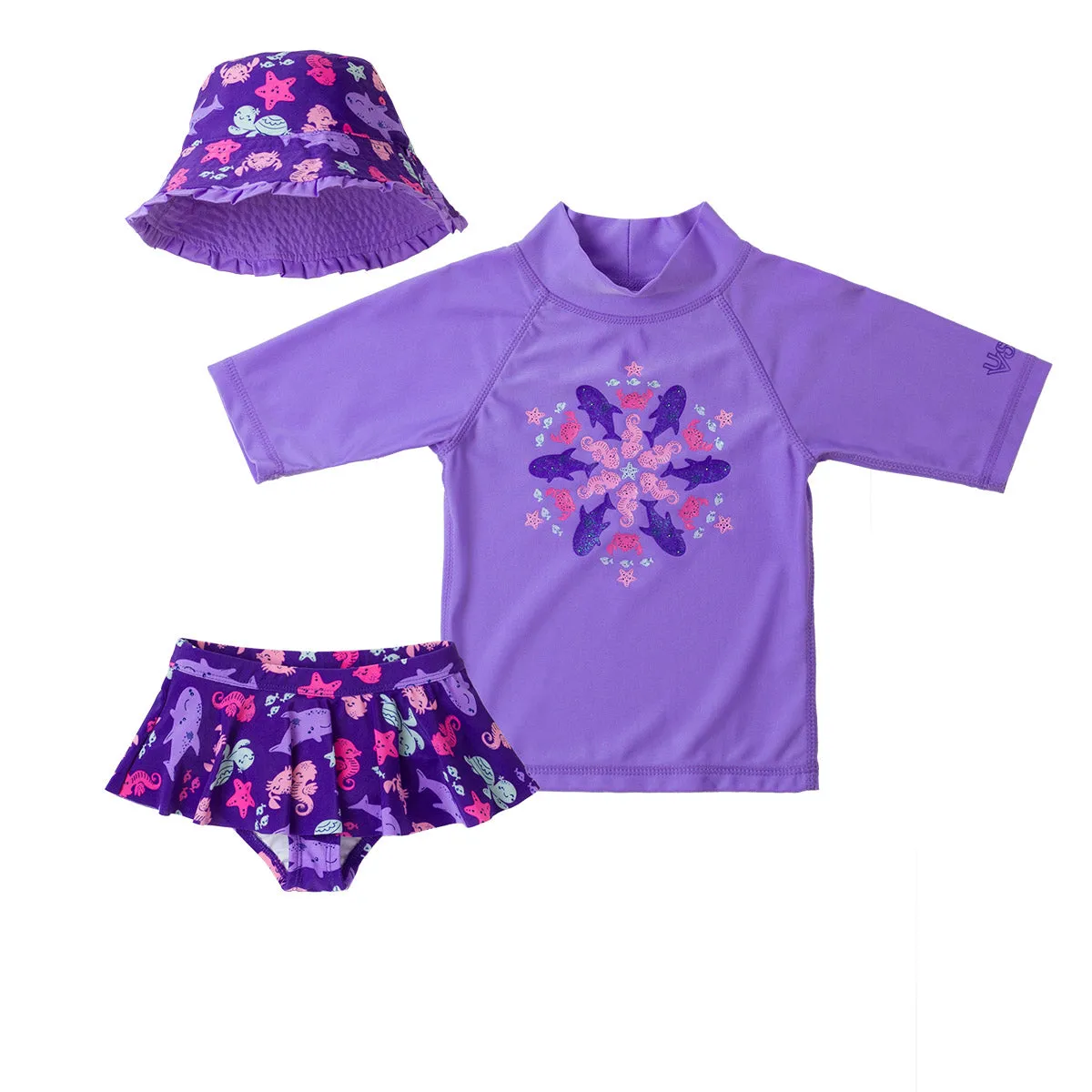 Girl's 3PC Sun & Swim Set