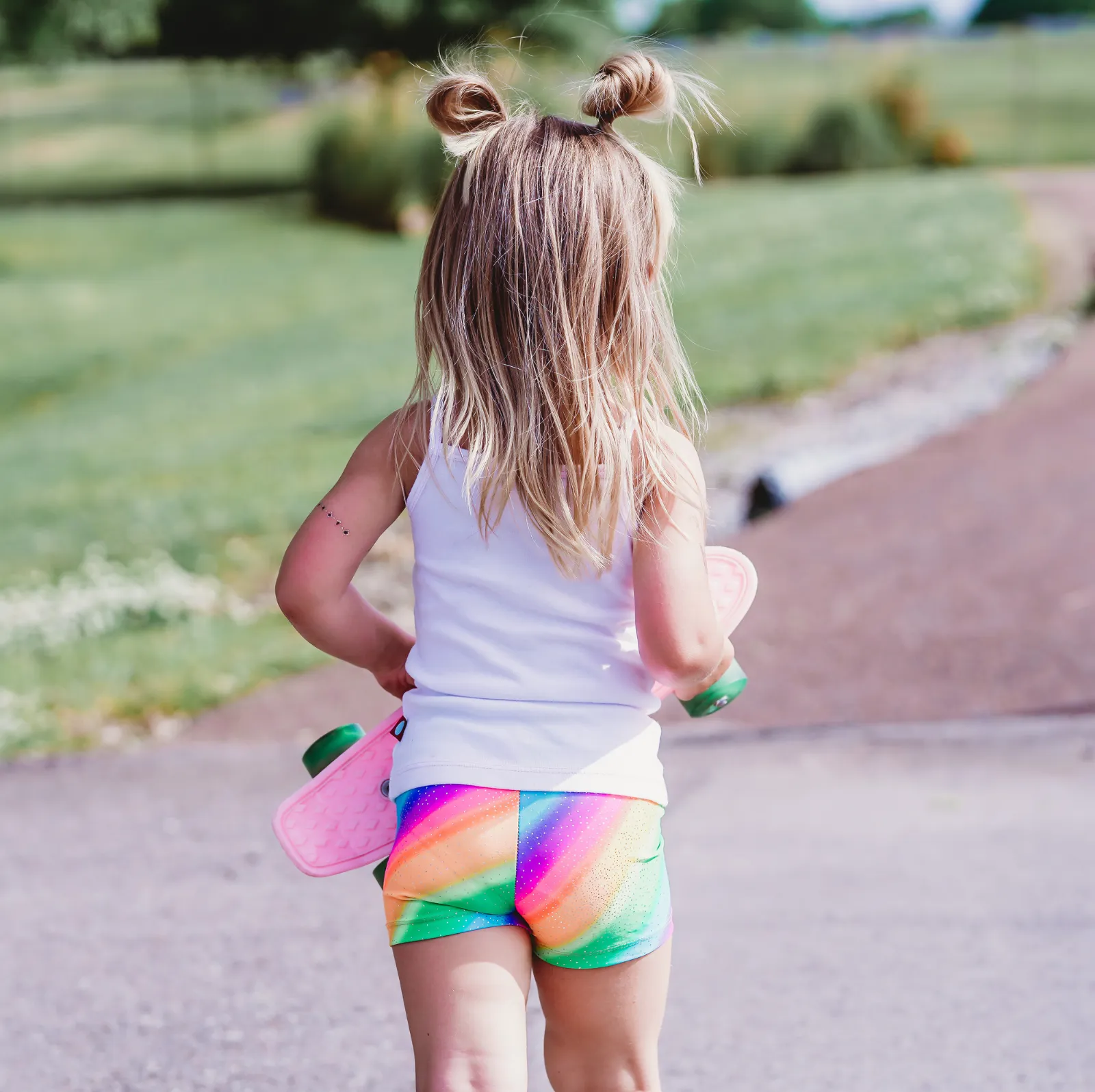 Girls Novelty Bike Shorts  | Turquoise Mermaid Sparkle