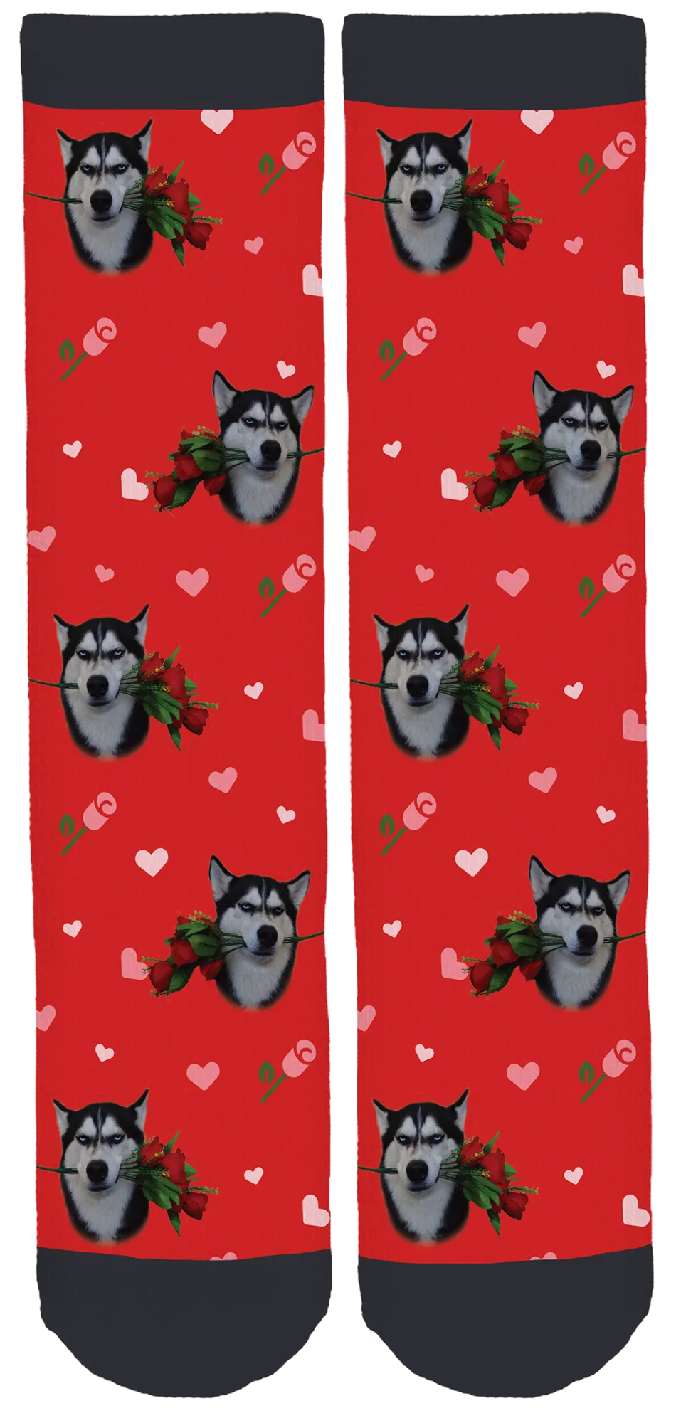 Grumpy Husky Rose Socks