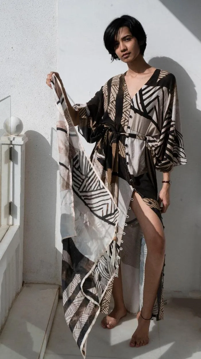 Habitat Print Kaftan vVyom x deme | Limited Edition Loungewear