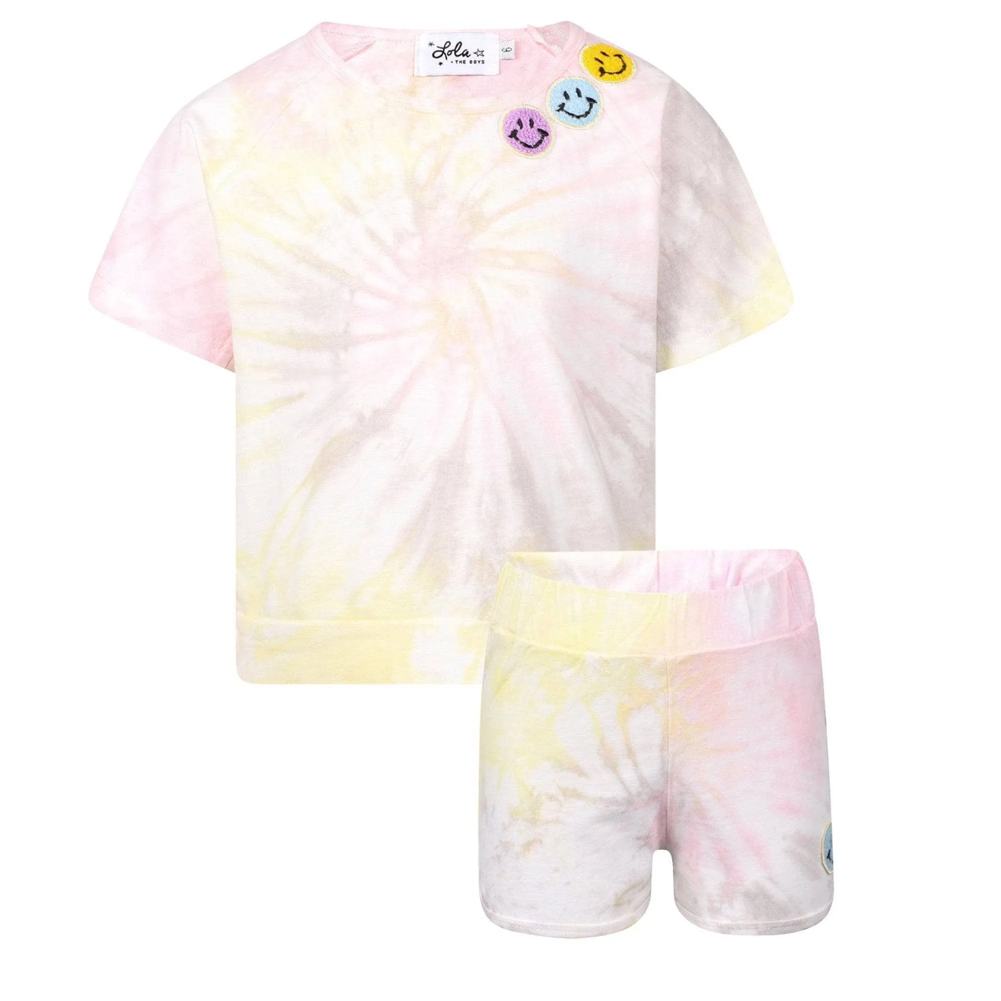 Happy Face Tie Dye Short Set