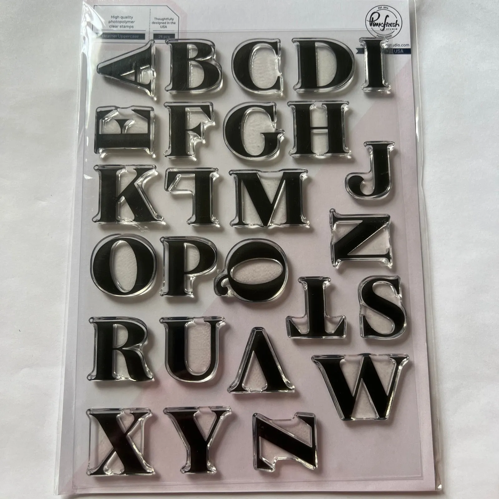 Heather uppercase alphabet stamp set by pinkfresh