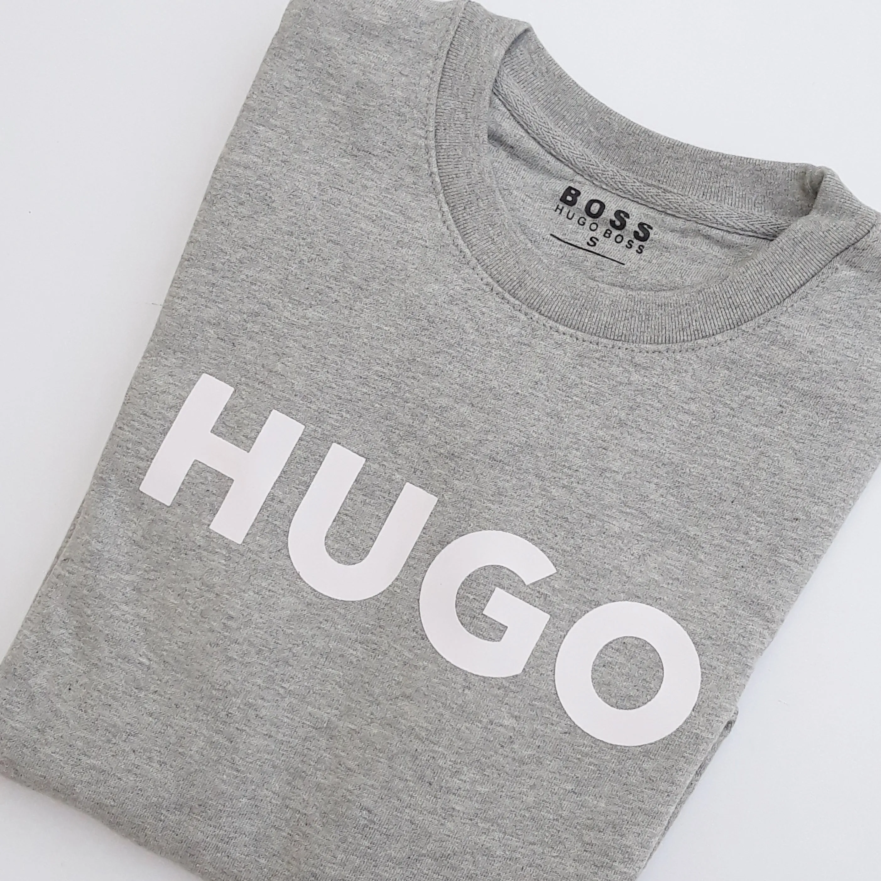 HO - Men 'Grey' HUGO Printed Crew Neck Terry Sweatshirt HO275