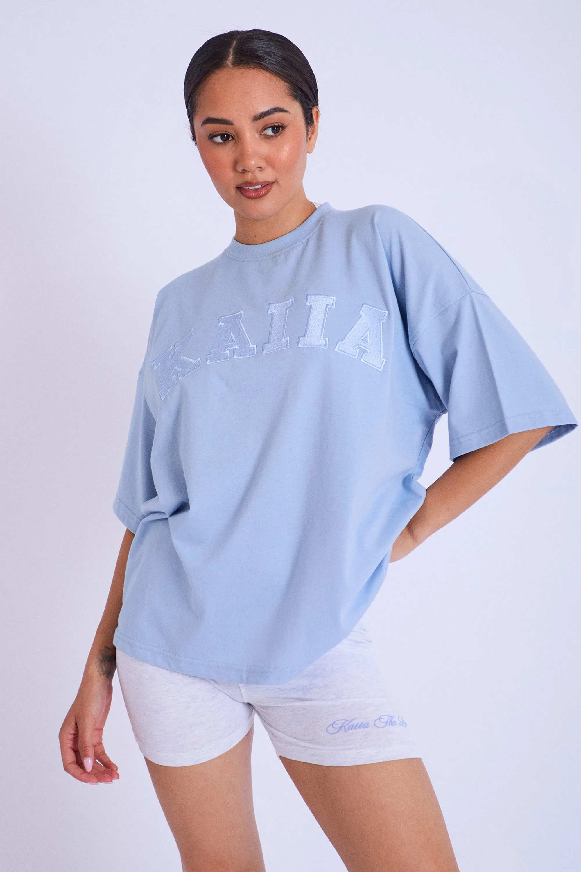 Kaiia Oversized T-shirt Light Blue