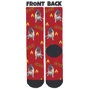 Lil' Pickles Da Pug Spicy Crew Socks