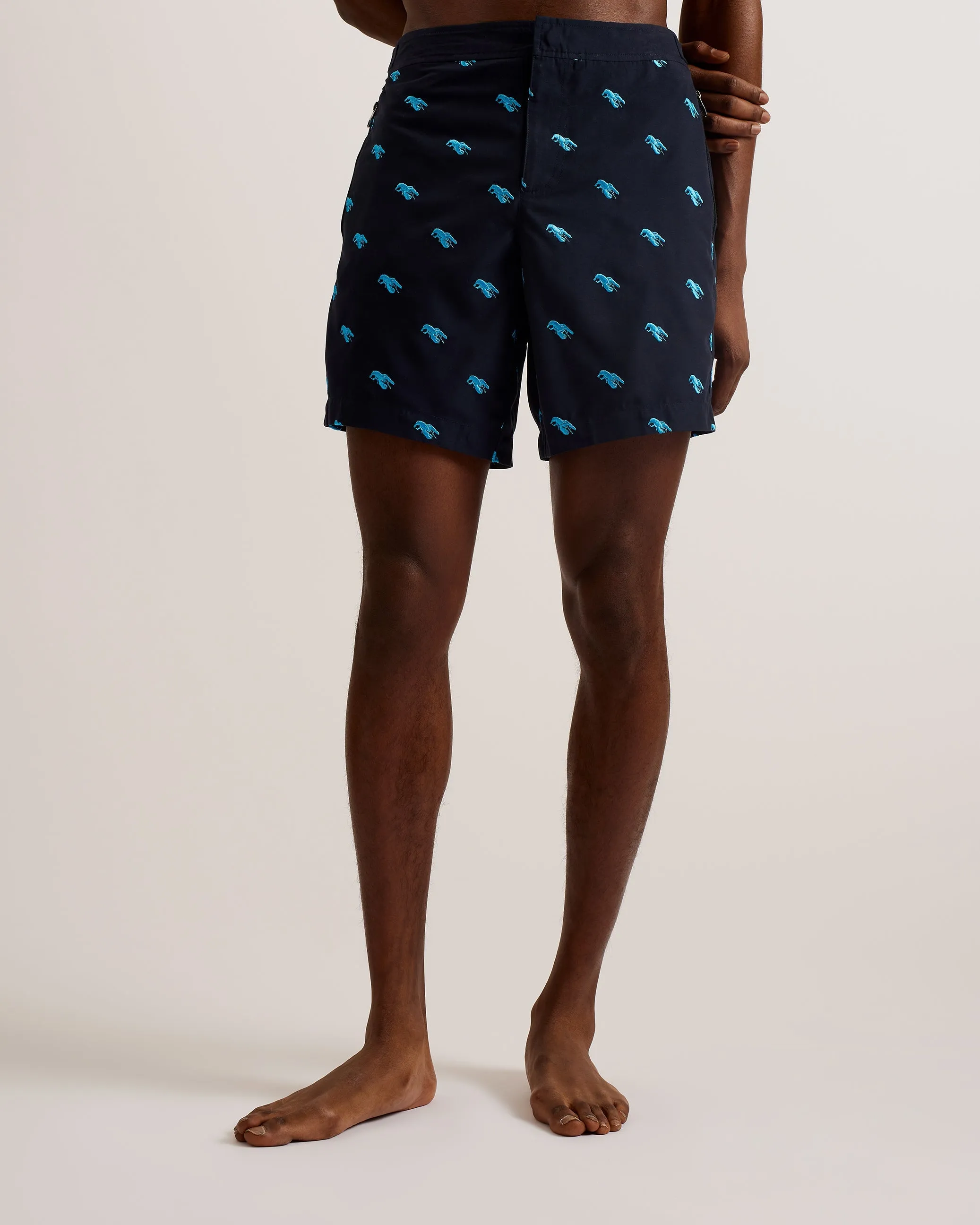 Lobta Embroidered Lobster Swimshort Navy