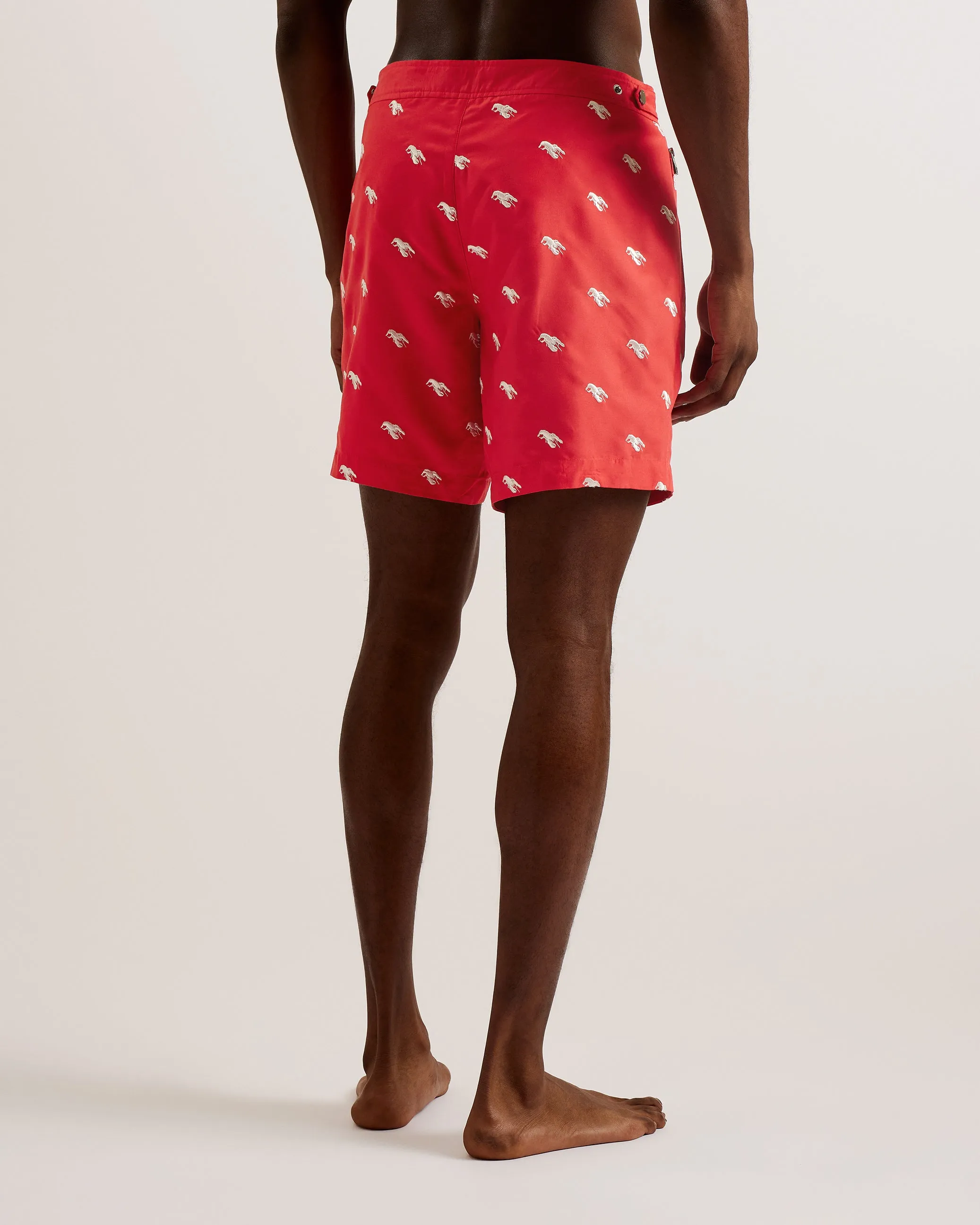 Lobta Embroidered Lobster Swimshort Red