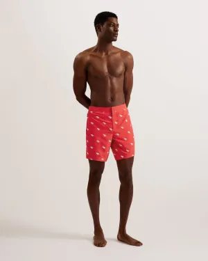 Lobta Embroidered Lobster Swimshort Red