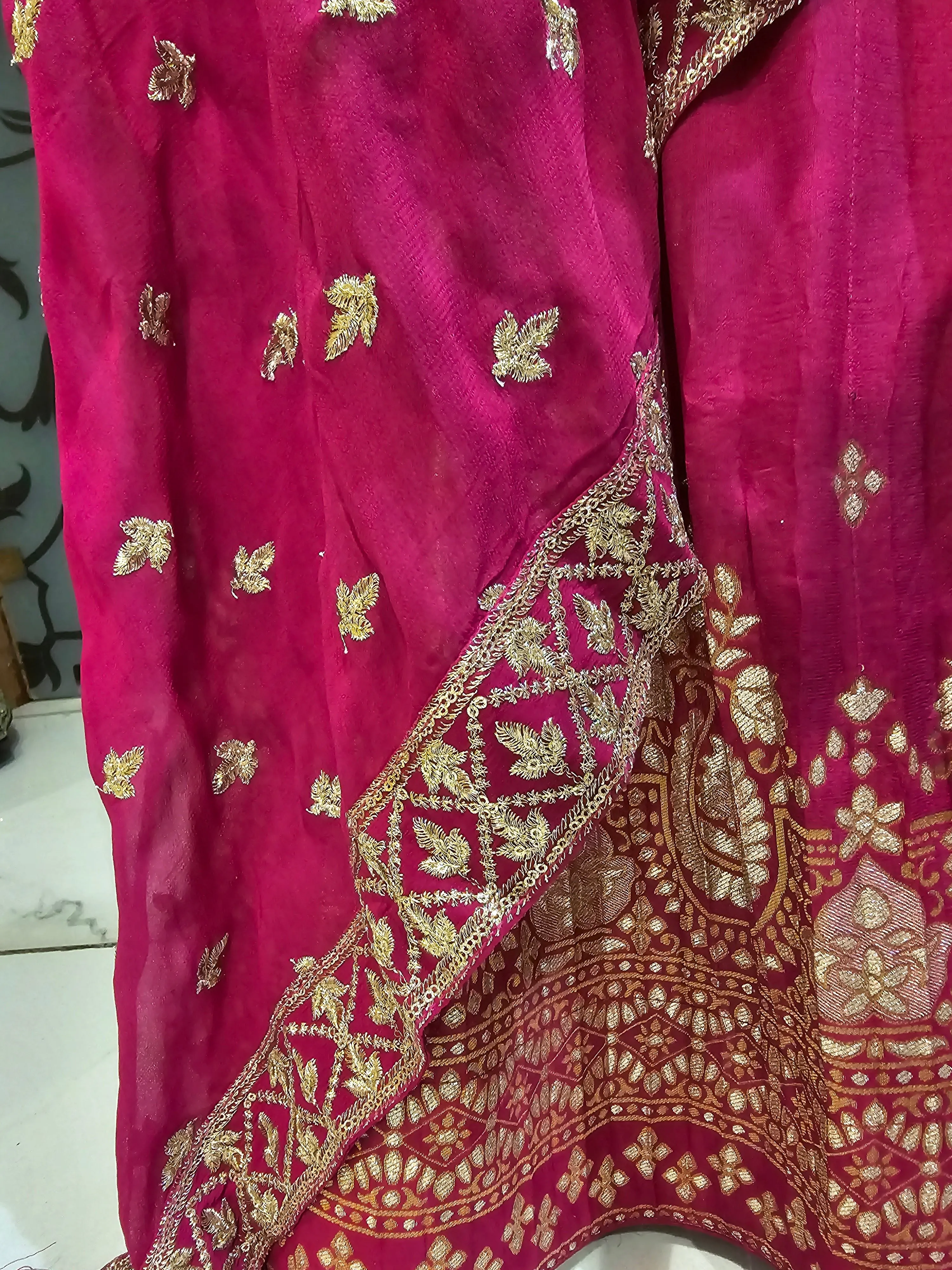 Magenta Lehenga Choli with Potli