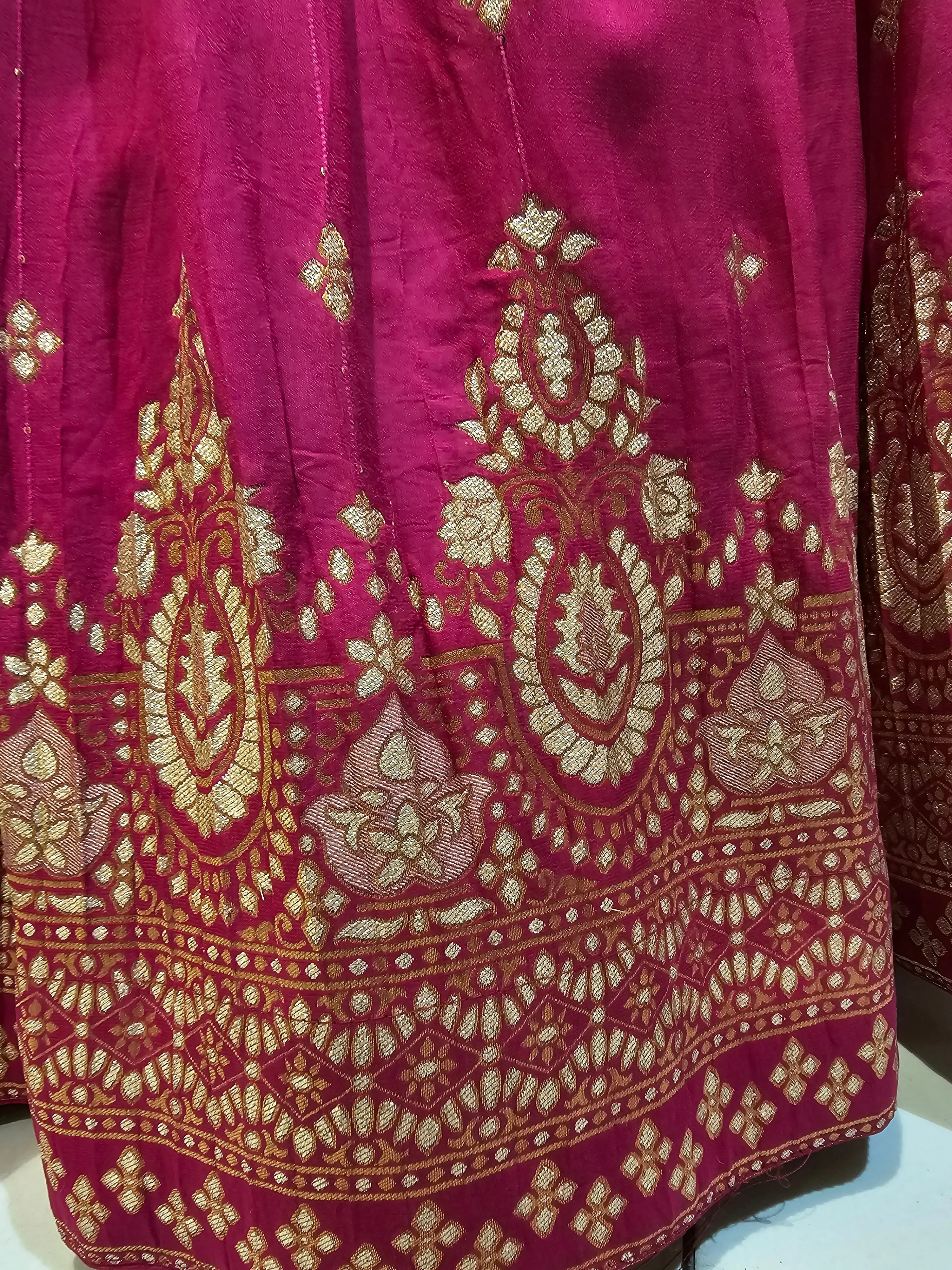 Magenta Lehenga Choli with Potli