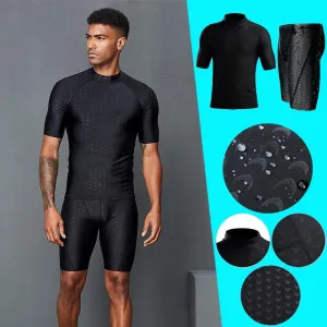 Men Short Sleeve Swim Shirt Swimming Shorts Wetsuit Set Rashguard Snorkeling Suit Men Surfing Swimsuit Diving Wet Suit Top Trunk