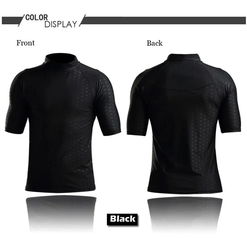 Men Short Sleeve Swim Shirt Swimming Shorts Wetsuit Set Rashguard Snorkeling Suit Men Surfing Swimsuit Diving Wet Suit Top Trunk