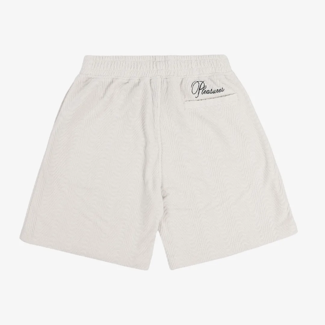 mens pleasures zen terry shorts (off white)