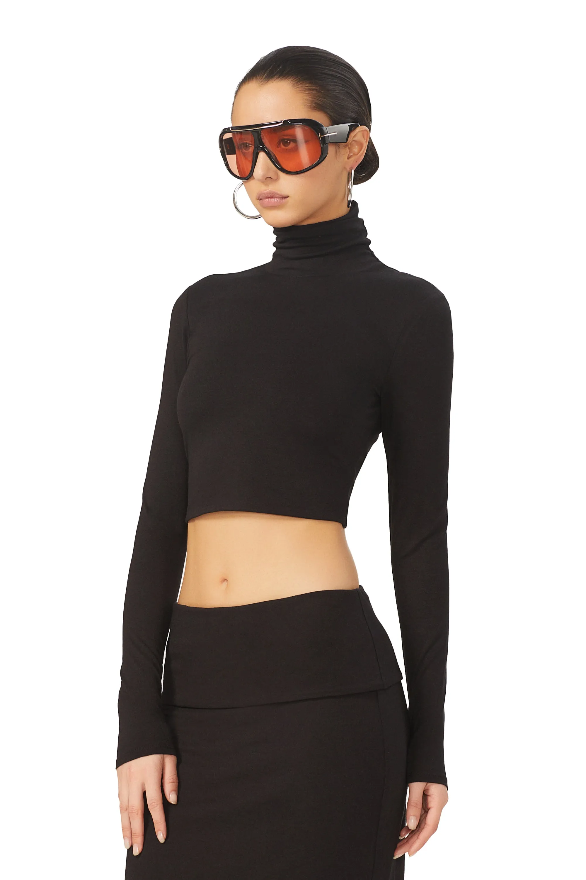 Micaela Crop Turtleneck - Noir