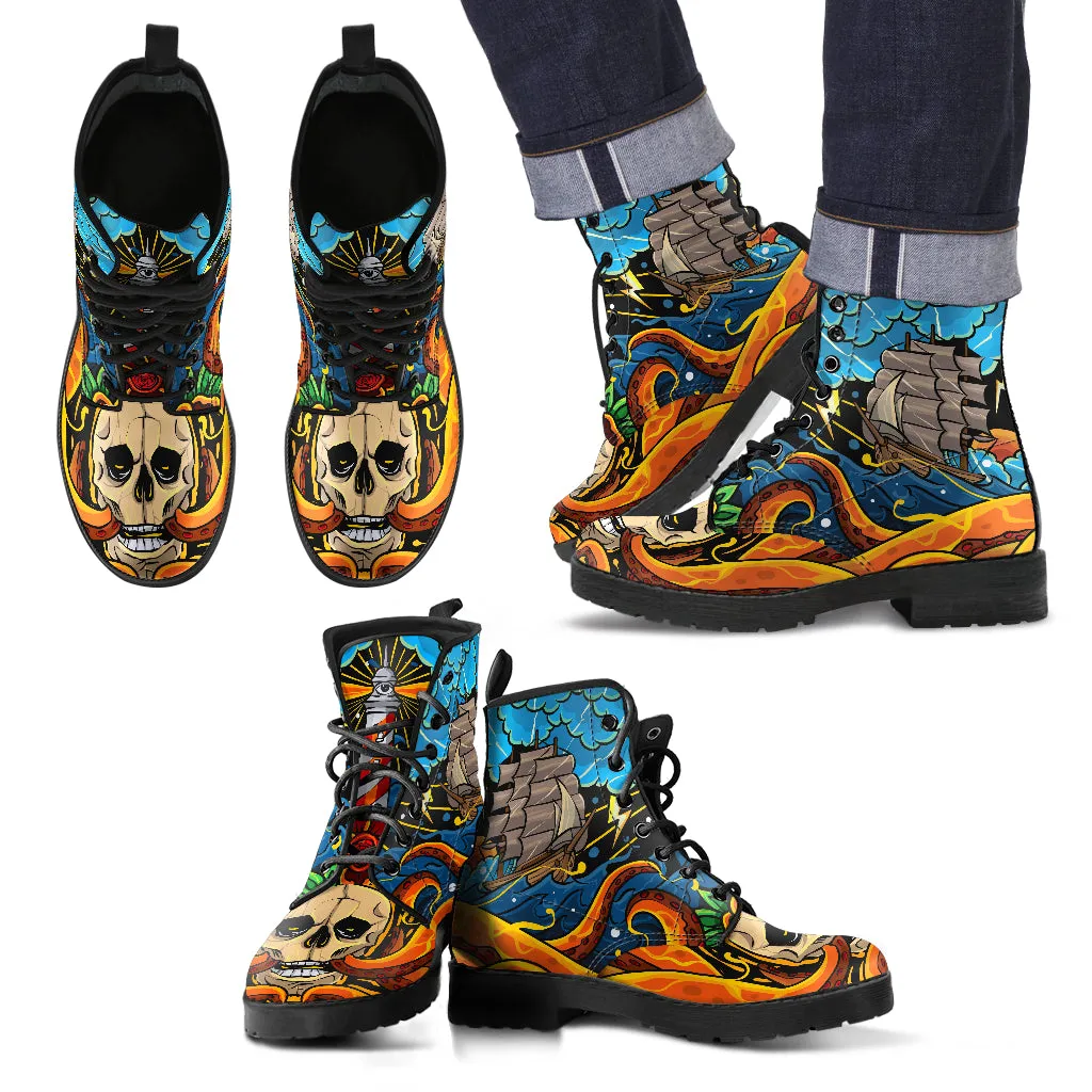 NAUTICAL SKULL BOOTS - FREE WORLDWIDE SHIPPING