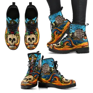 NAUTICAL SKULL BOOTS - FREE WORLDWIDE SHIPPING