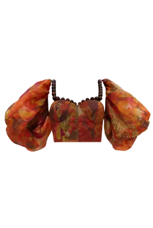 Omma Organza crop Top | Kola Print