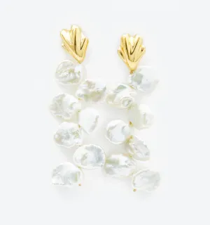 Petal Earrings With Baroque Pearls