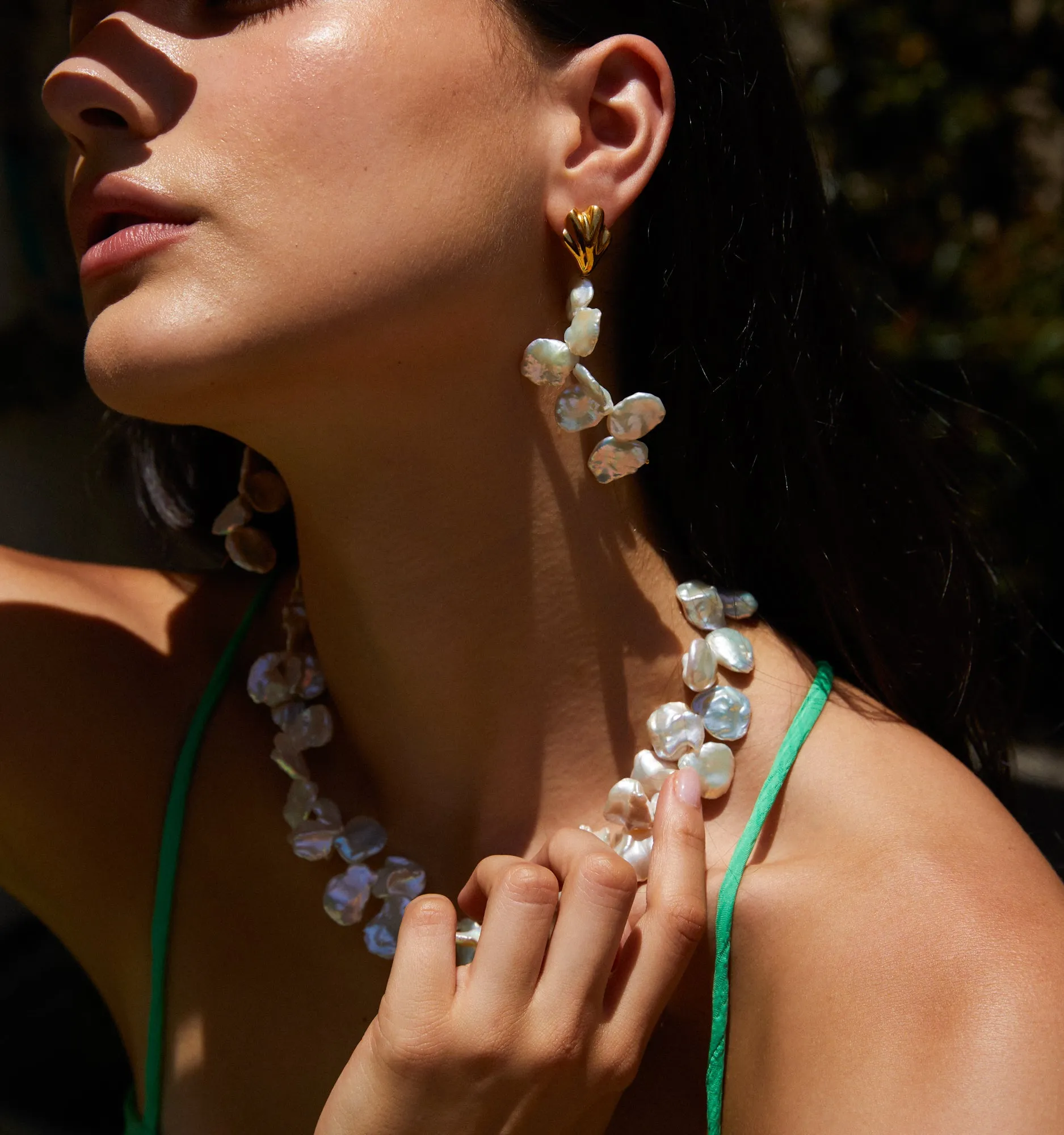 Petal Earrings With Baroque Pearls