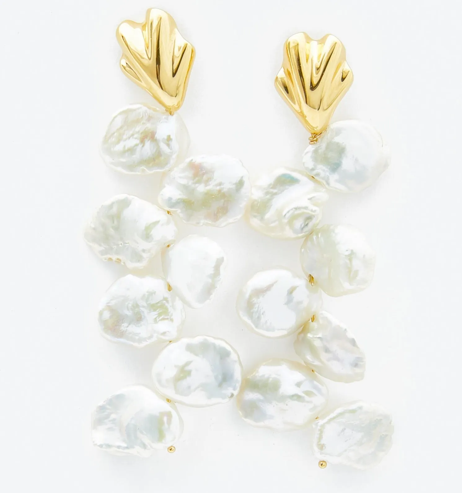 Petal Earrings With Baroque Pearls