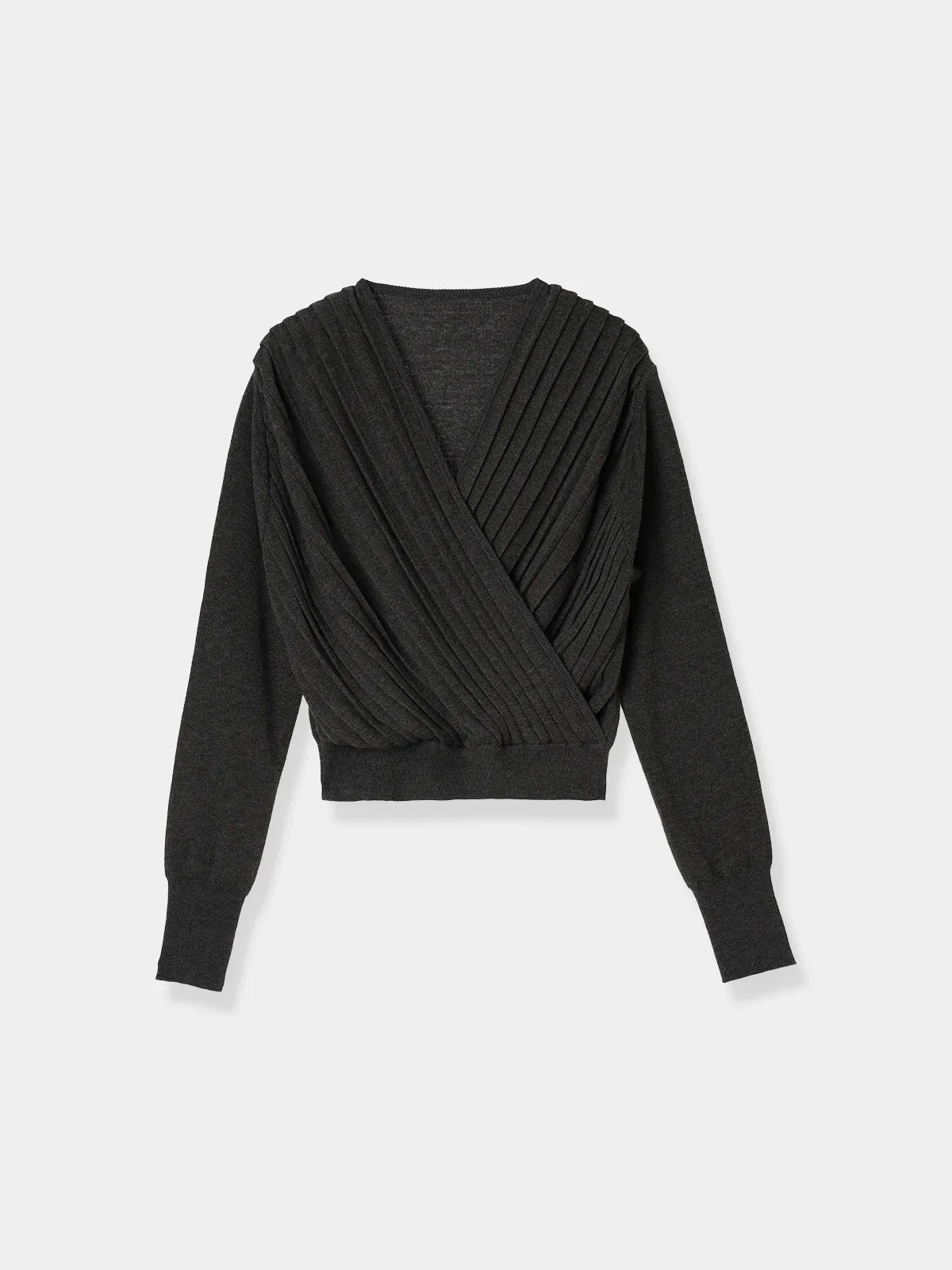 Pleats Cache-coeur Knit tops