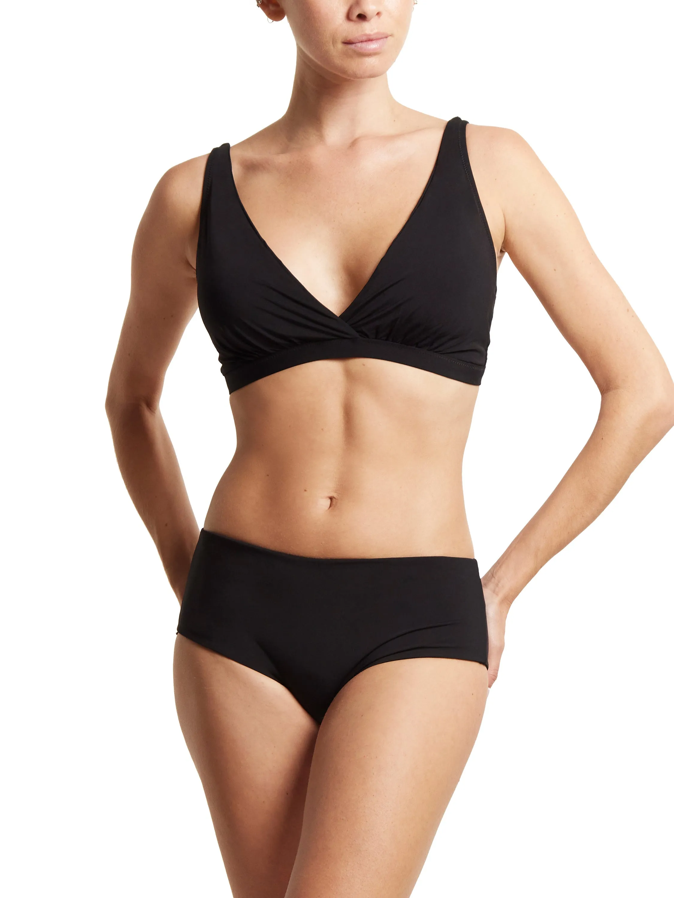 Plunge Swim Top Black