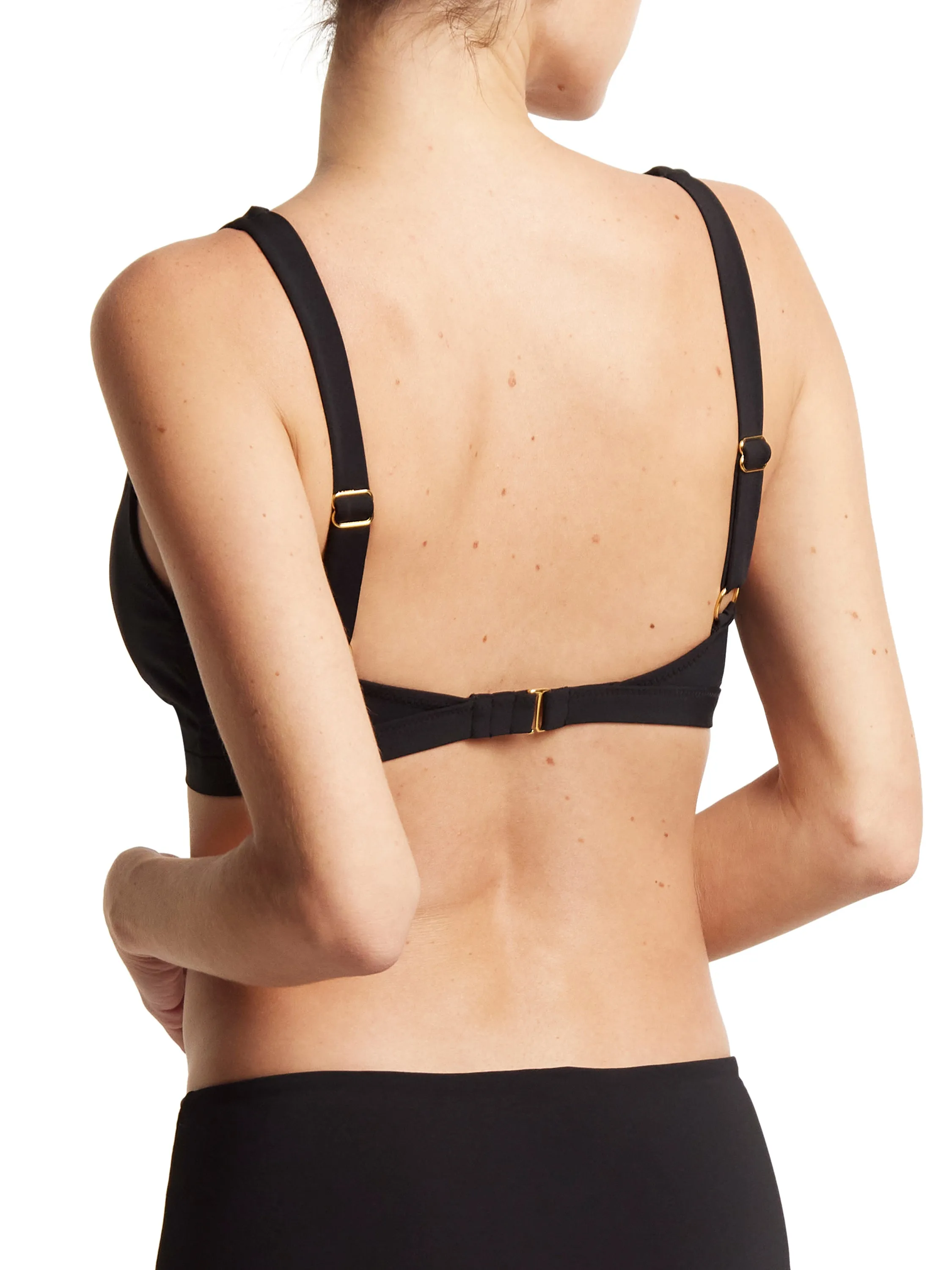 Plunge Swim Top Black