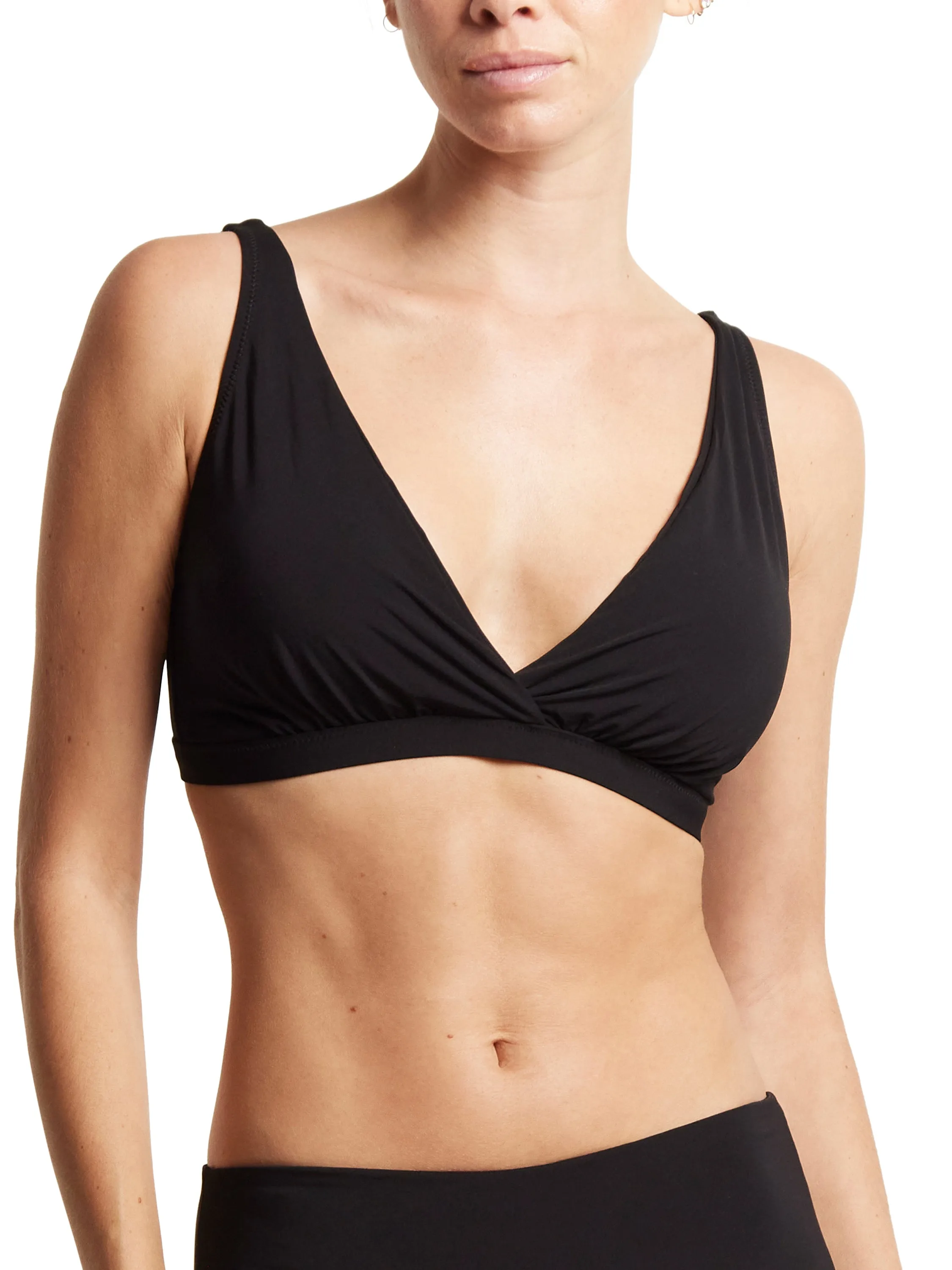 Plunge Swim Top Black