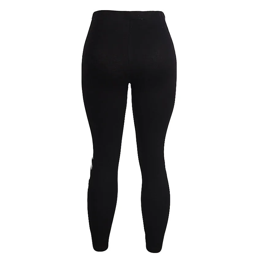 REDTAG Black Printed Leggings for Women