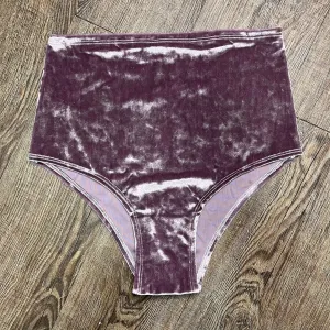 SALE - High Waist Hot Pants - Dusty lilac Crushed Velvet