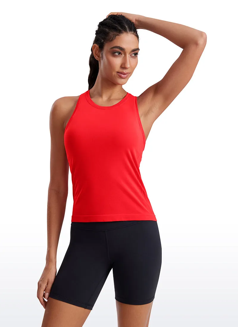 Seamless High Crewneck Racerback Tanks