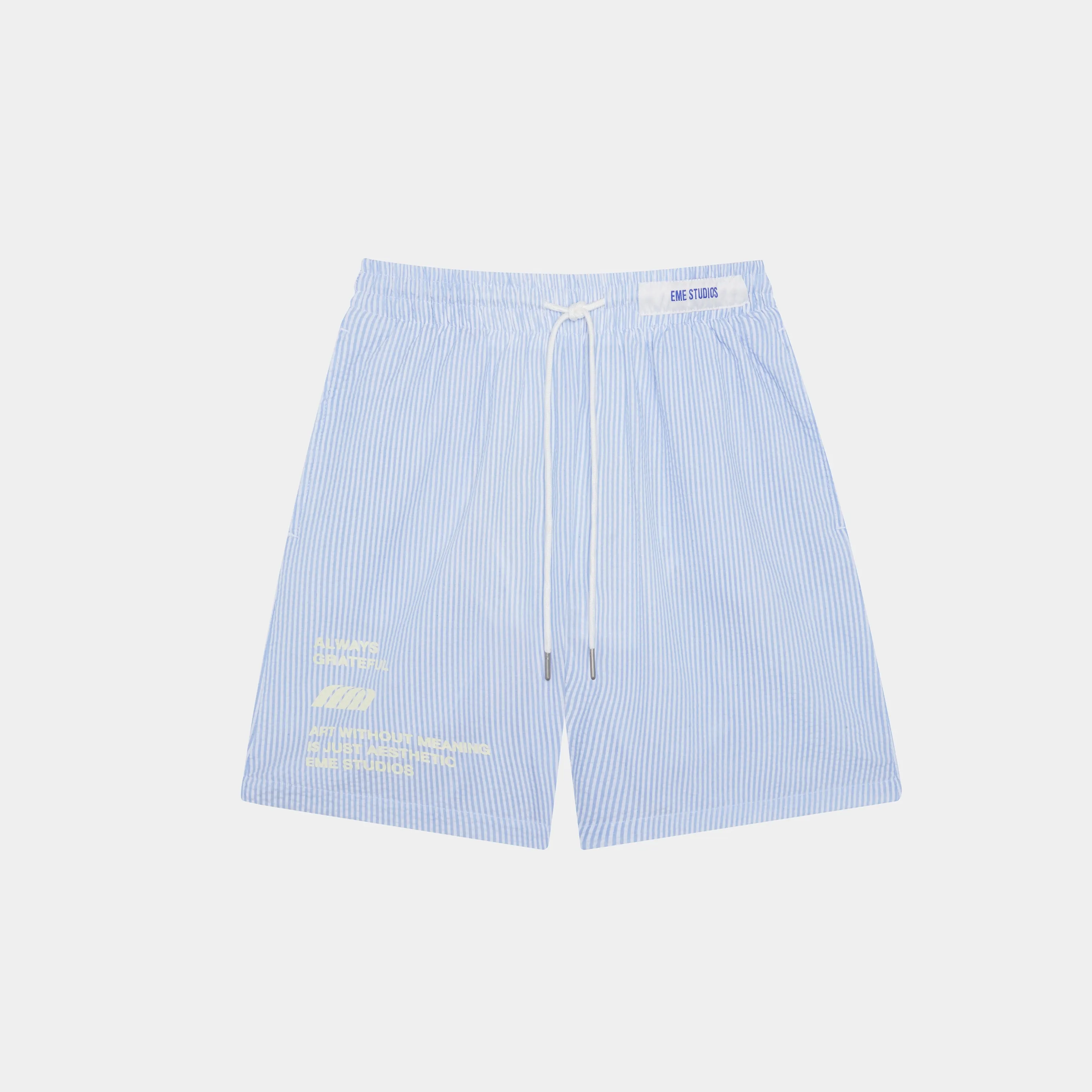 Seersucker Shorts White And Blue