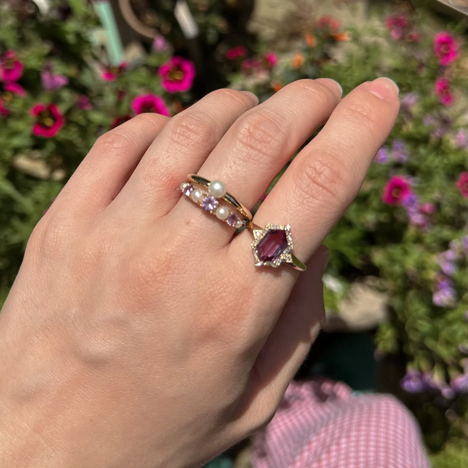 Solid Gold 2024 June Capsule Vintage Inspired Alexandrite Statement Ring