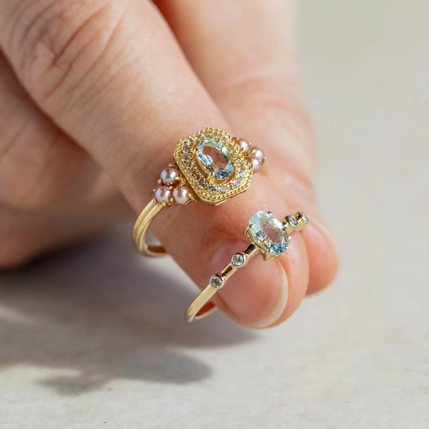 Solid Gold 2024 March Capsule Classic Aquamarine Ring