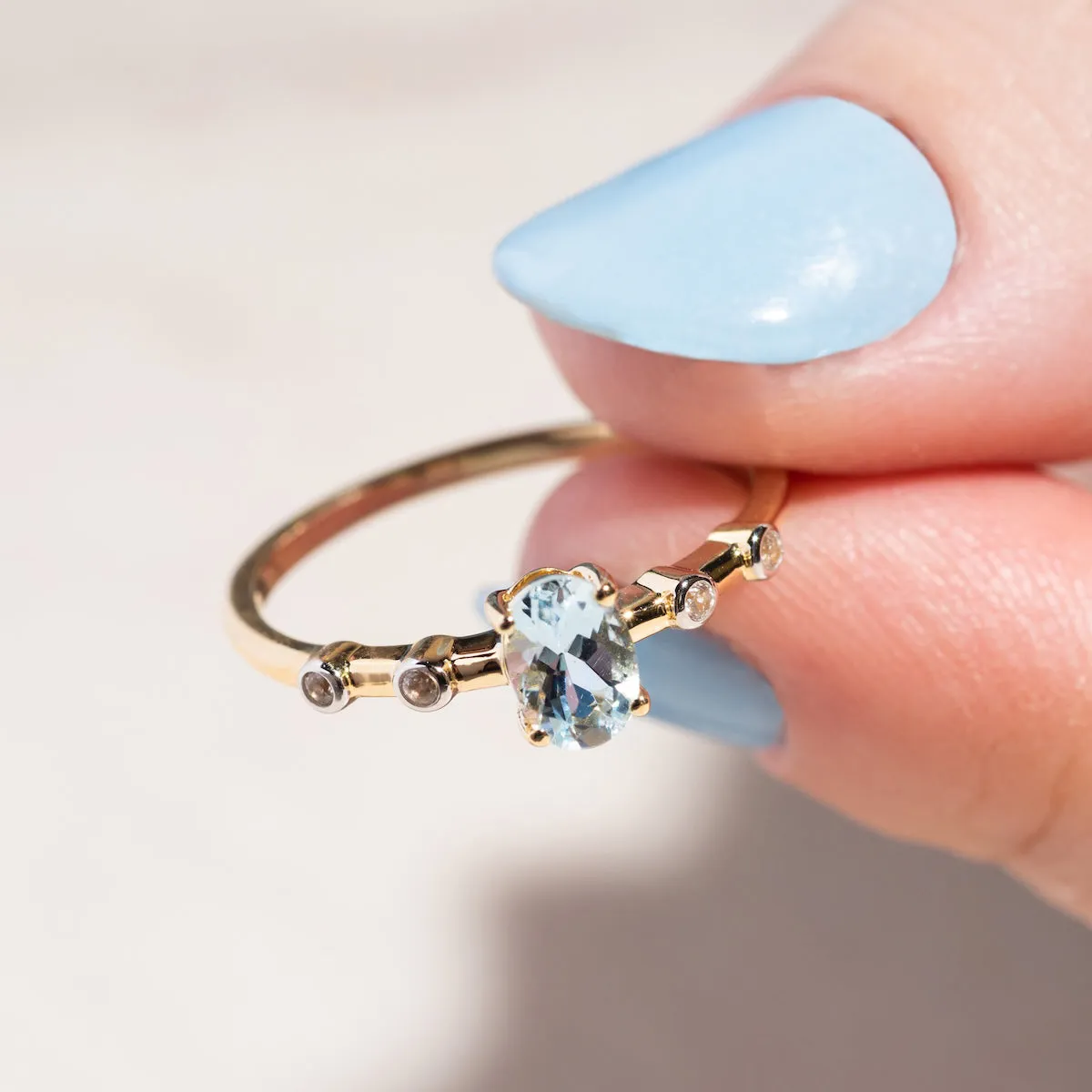 Solid Gold 2024 March Capsule Classic Aquamarine Ring