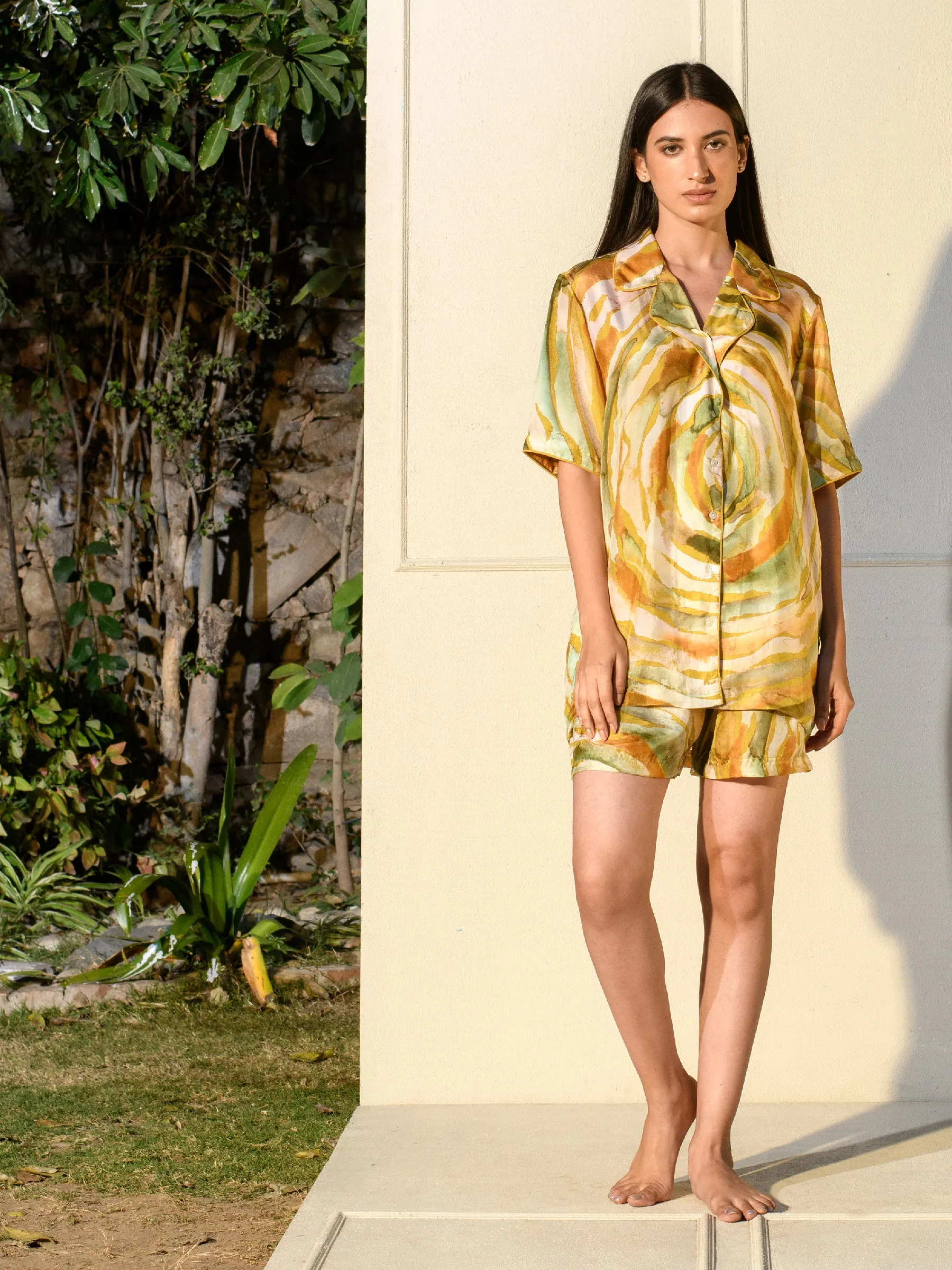 Tatva Abstract Sunsurya Coord Shirt and Shorts Set