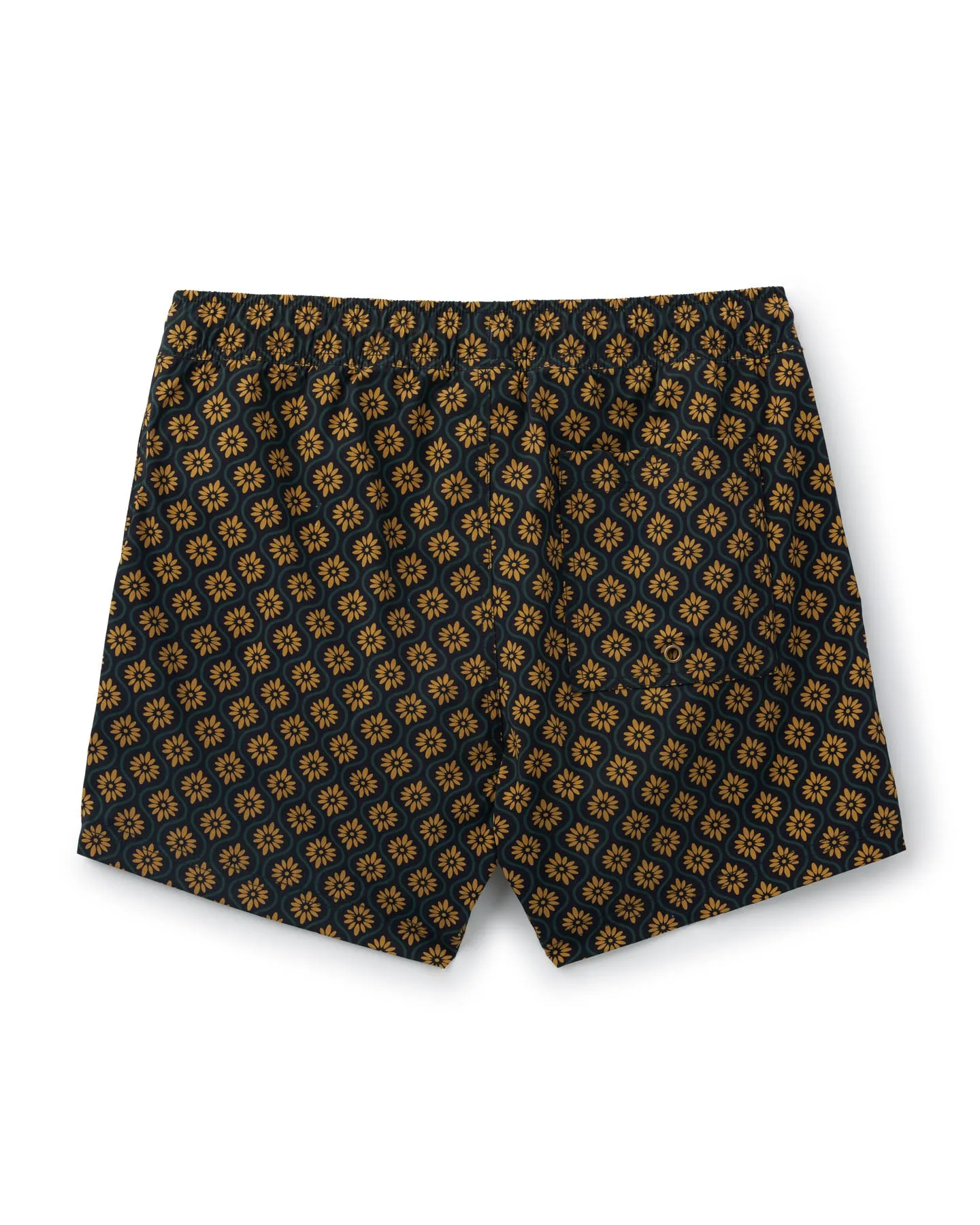 The Ventura Volley Swim Shorts - Oro Gardenia Print