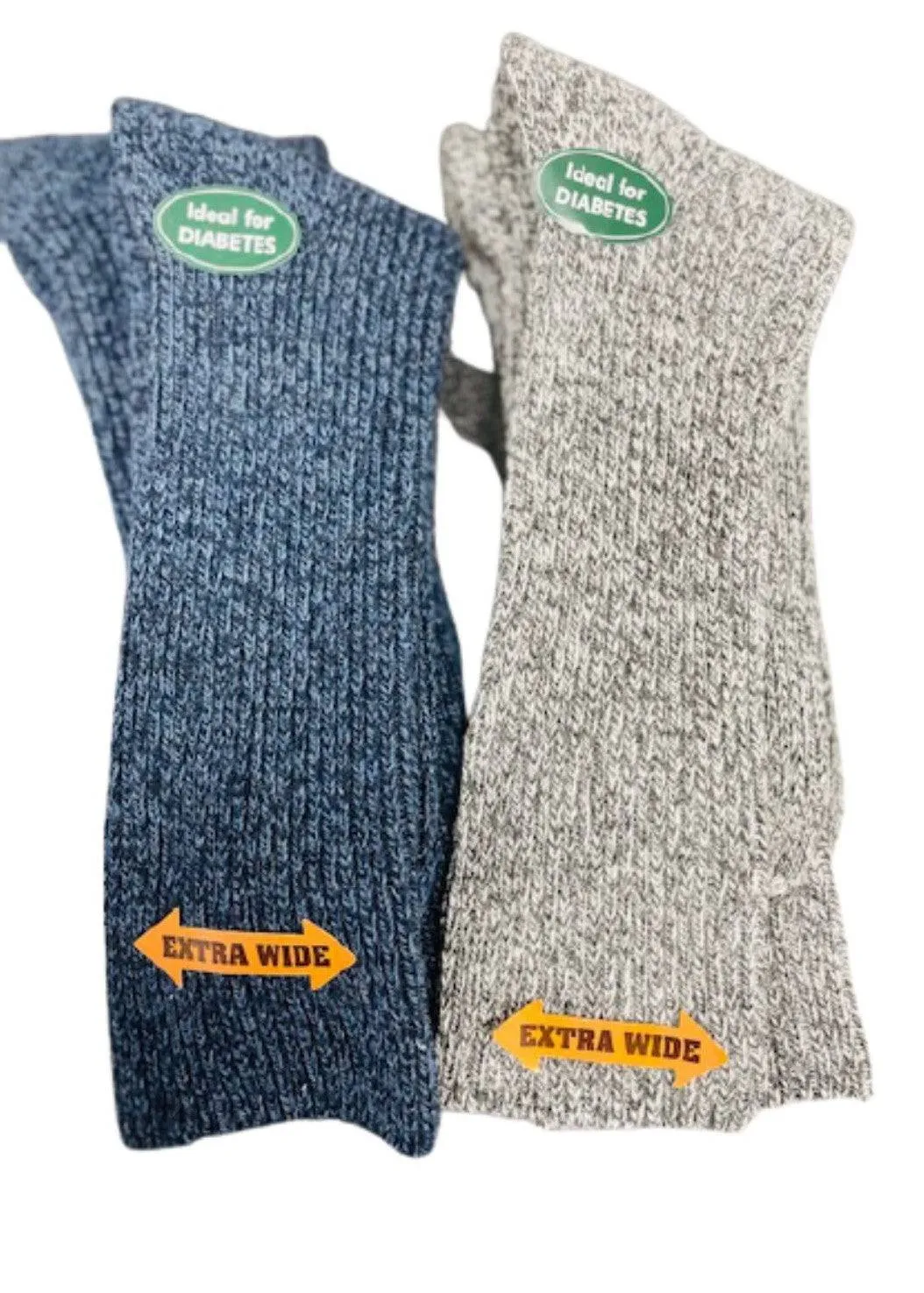 Women’s Diabetic Crew Socks with Extra Wide Calf - Regenerated Wool Ecofriendly Footwear