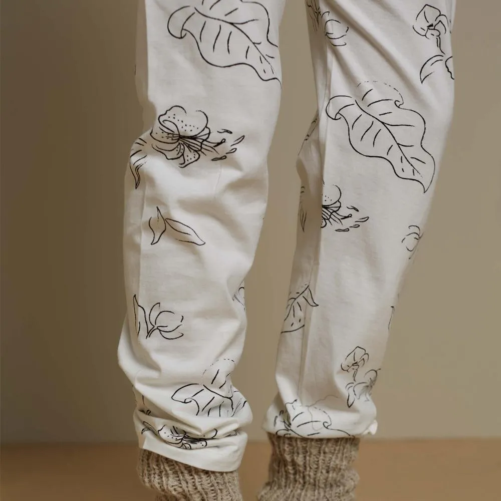 Womens Wild Forager Organic Lounge Pants - Milk