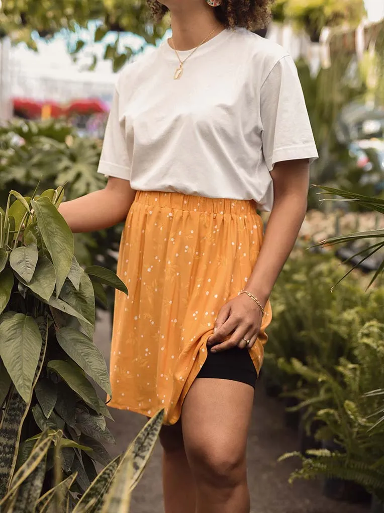 Yellow Lily Fluid Mini Skirt